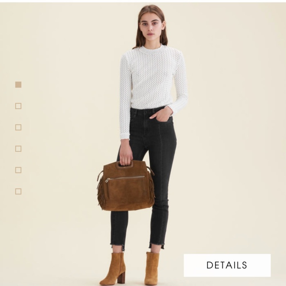 Maje vintage gray asymmetric hem jeans